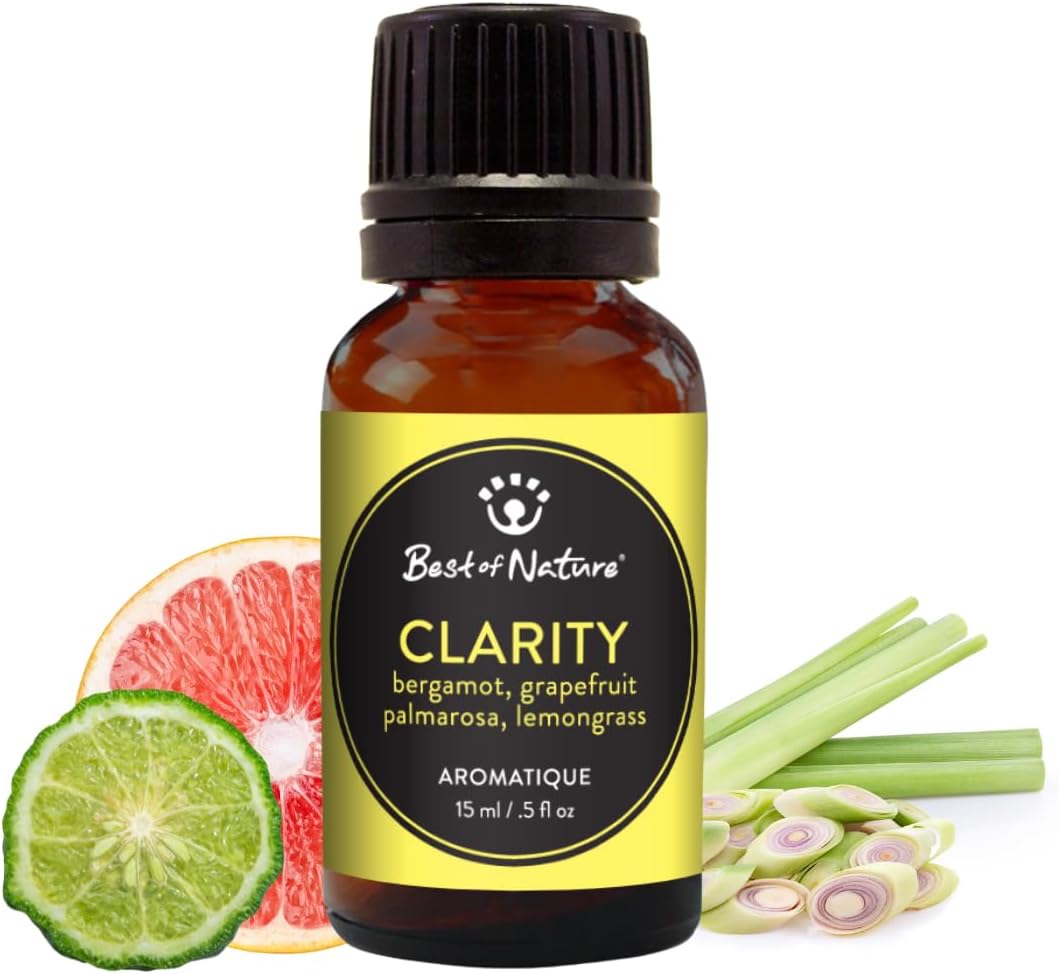 Best of Nature Clarity Essential Oil Blend – Bergamot, Grapefruit, Palmarosa & Lemongrass – 100%