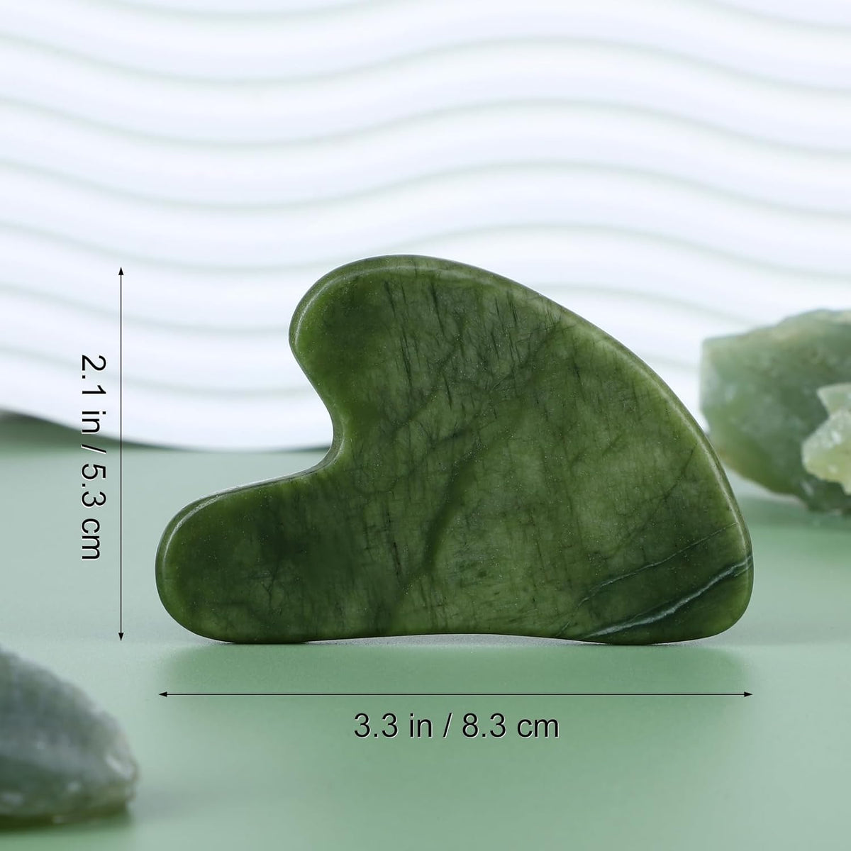 rosenice Gua Sha Scraping Massage Tool Natural Jade Guasha Board for Therapy Trigger Point