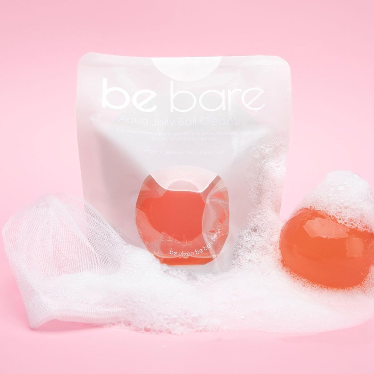Be Bare Jelly Ball Cleanser, Daily Face Wash Korean Skin Care Cleanser Ball for Dry Skin with