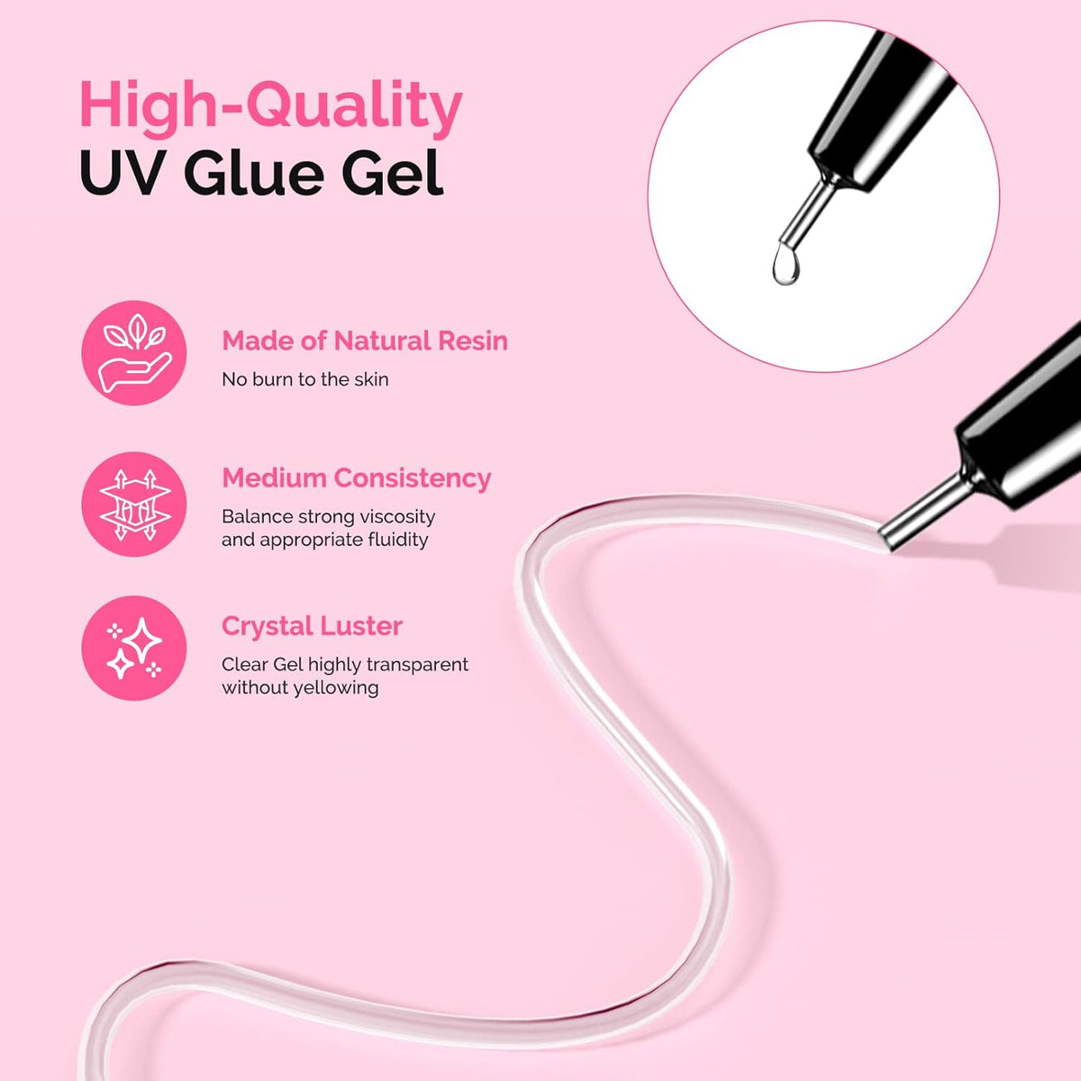 MelodySusie 15g Pinpoint Nail Rhinestone Glue for Nails Super Strong Gel for Nail Charms Gems 3D