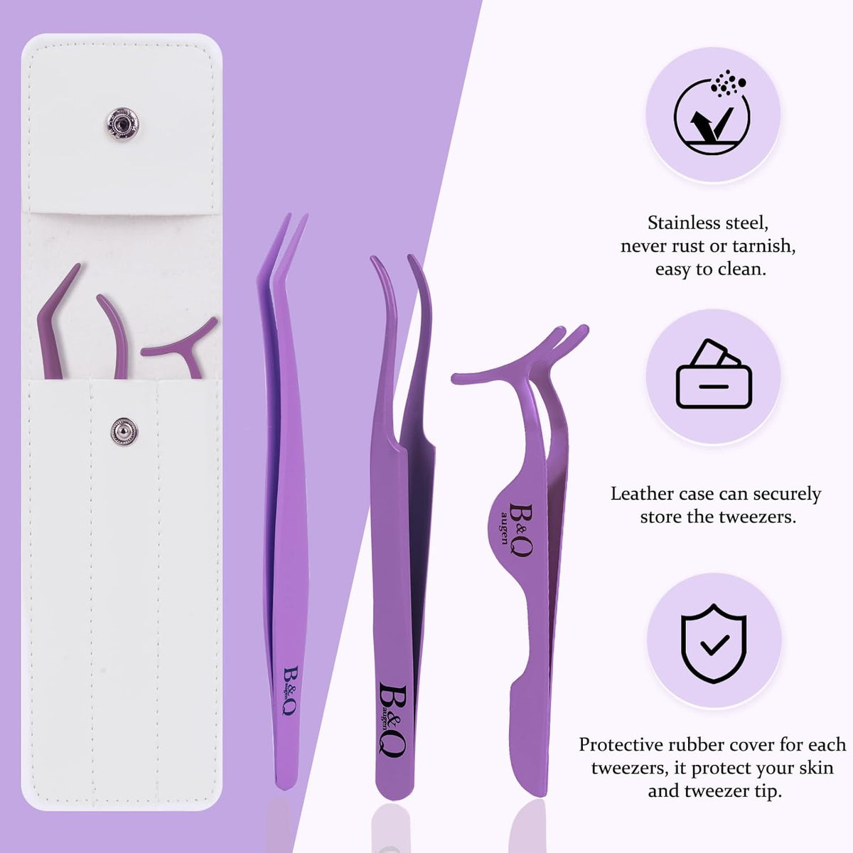 Eyelash Applicator Tool 3 PCS Lash Applicator Tool Kit Lash Tweezers for Eyelash Extensions
