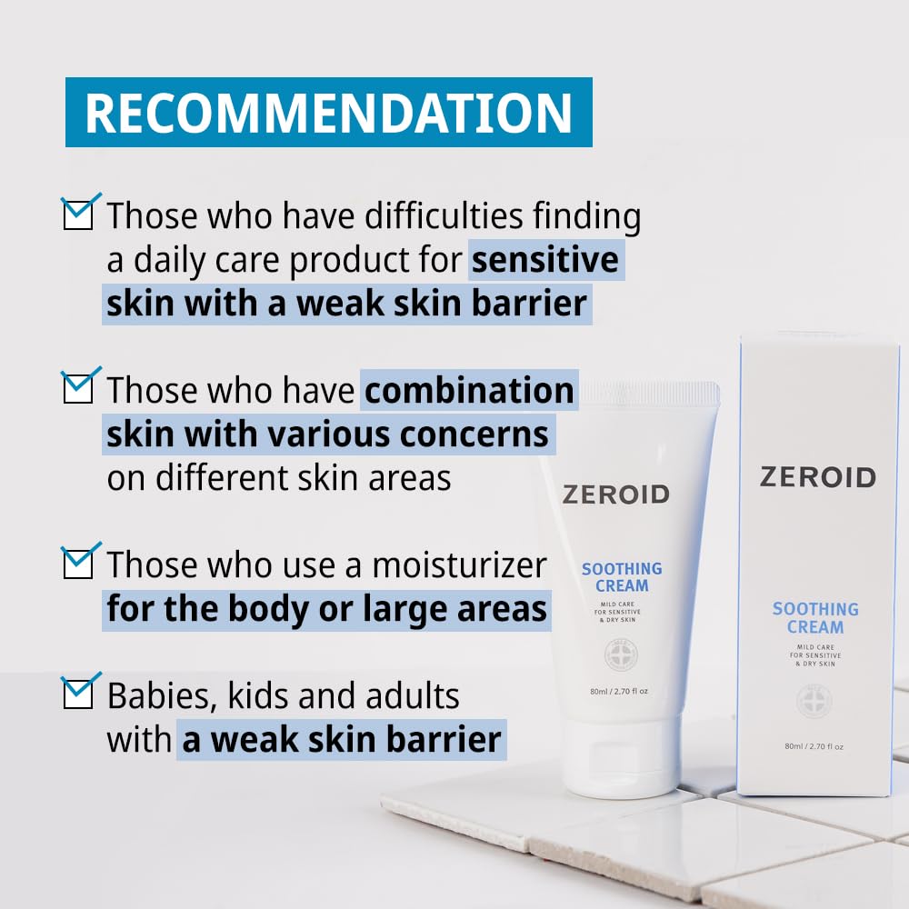 ZEROID | Soothing Cream | Face Moisturizer for Sensitive Skin | Face Cream for Skin Barrier Repair