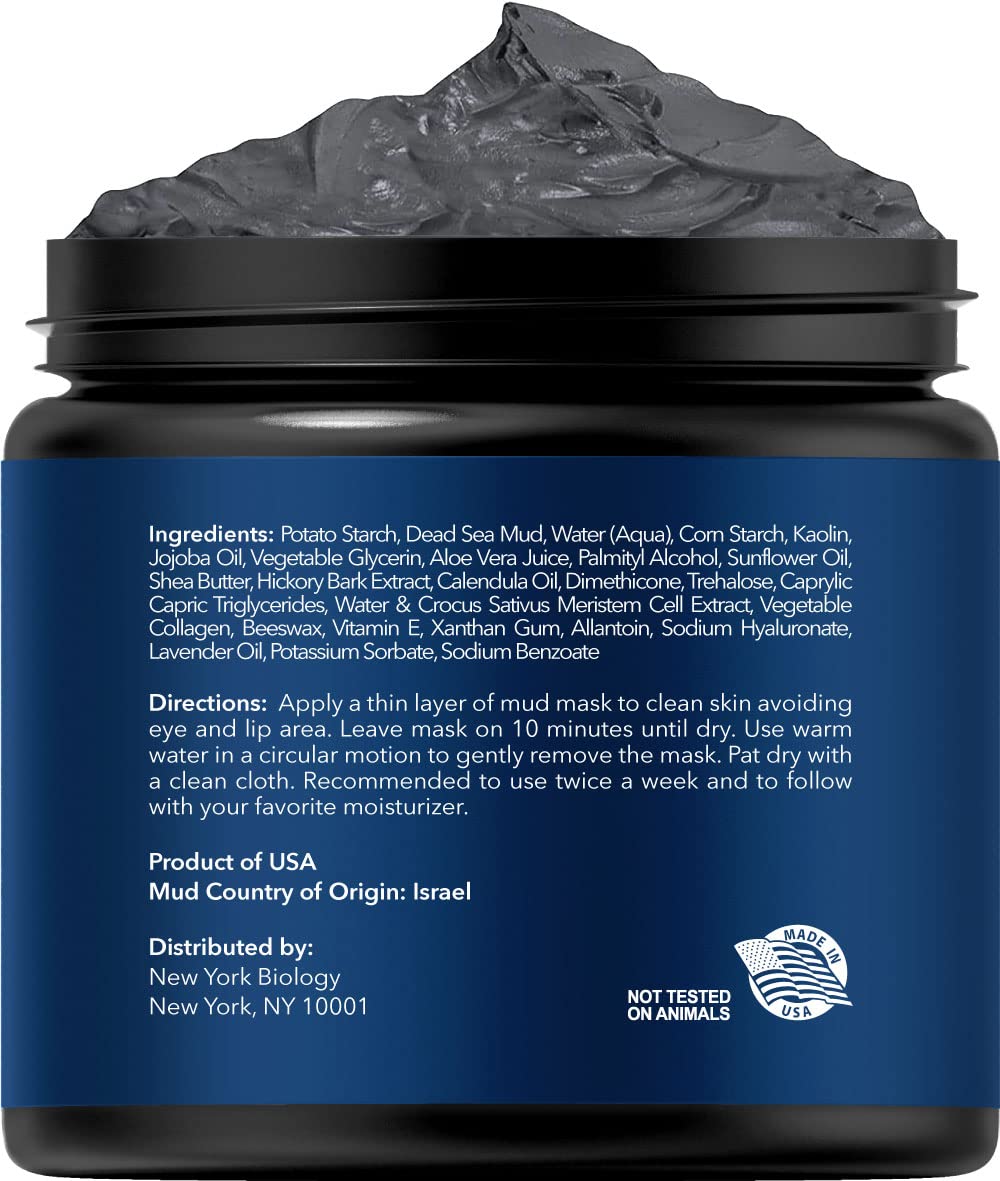 New York Biology Dead Sea Mud Mask for Face, Body | with Stem Cell and Collagen | Spa Quality Pore