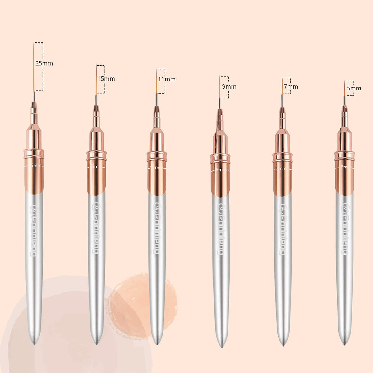 Liner Brush for Nails, 6Pcs Thin Nail Art Brushes Professional Nail Detail Brush for Gel Polish