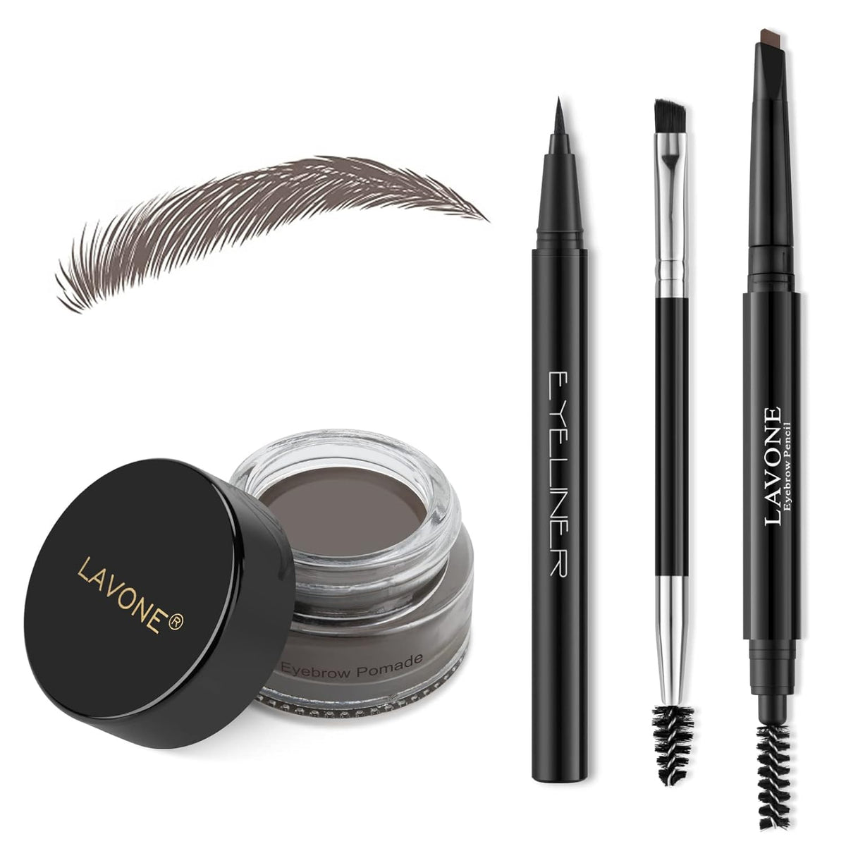 LAVONE Eyebrow Stamp Pencil Kit for Eyebrows, Makeup Brow Stamp Trio Kit with Waterproof Eyebrow
