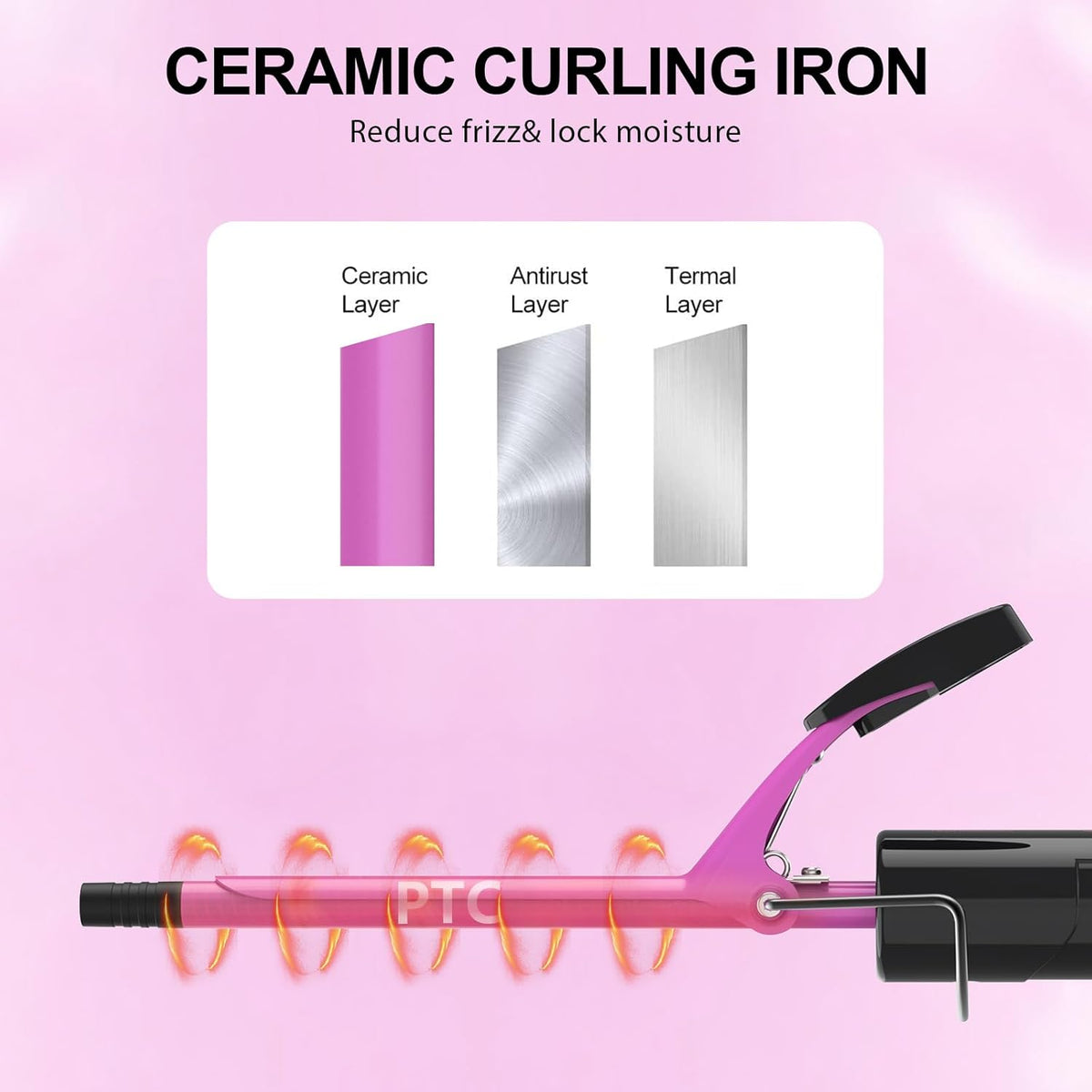 DAN Technology Small Ceramic Curling Wand with Adjustable Temperature for Tight Curls on Short &