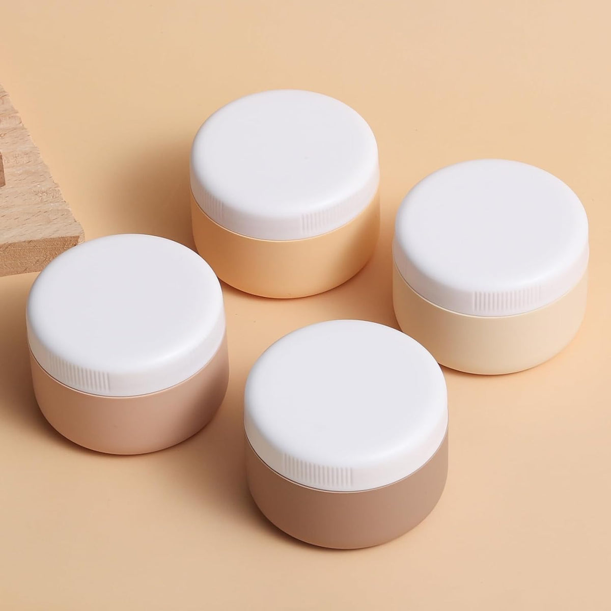 Travel Containers for Toiletries, Silicone Cream Jars BPA-Free, Leak-proof 2oz Travel Size