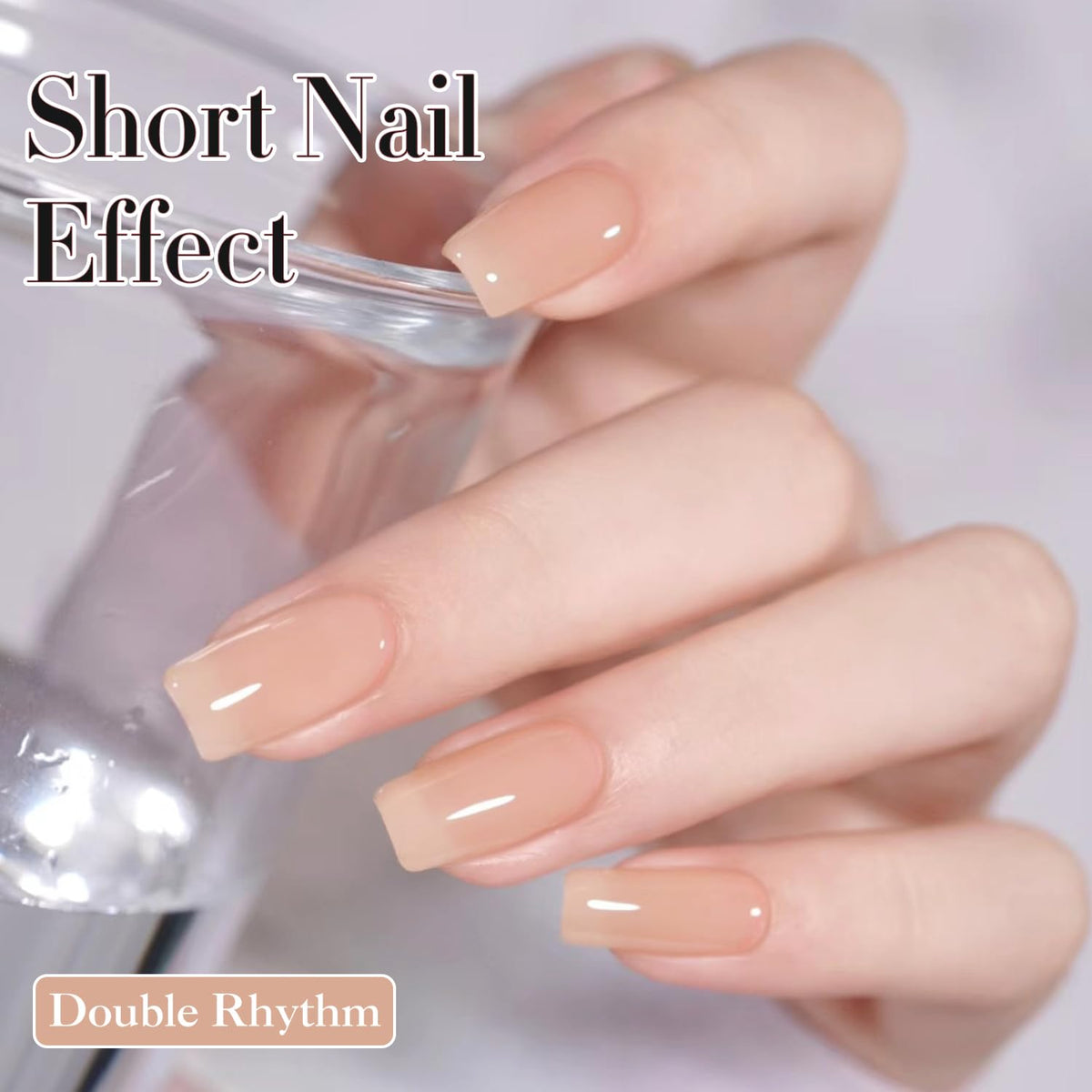 Double Rhythm 0.5Oz Translucent Gel Polish Sheer Neutral Natural Light Milky Same Color Same Bottle