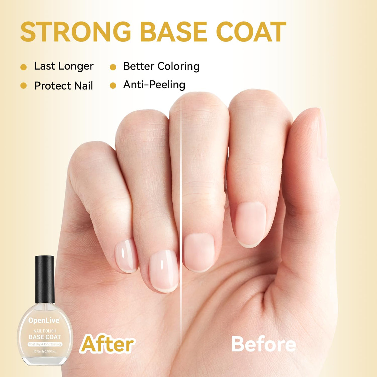 3PCS 16.5ml Quick Dry Base and Top Coat Nail Polish and Gel Remover Set, Base and Top Coat No U V