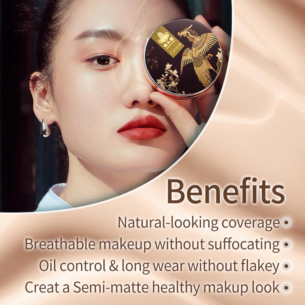 Catkin Phoenix Cushion Foundation Buildable Coverage Anti-Aging Serum Makeup, Sheer Satin Finish