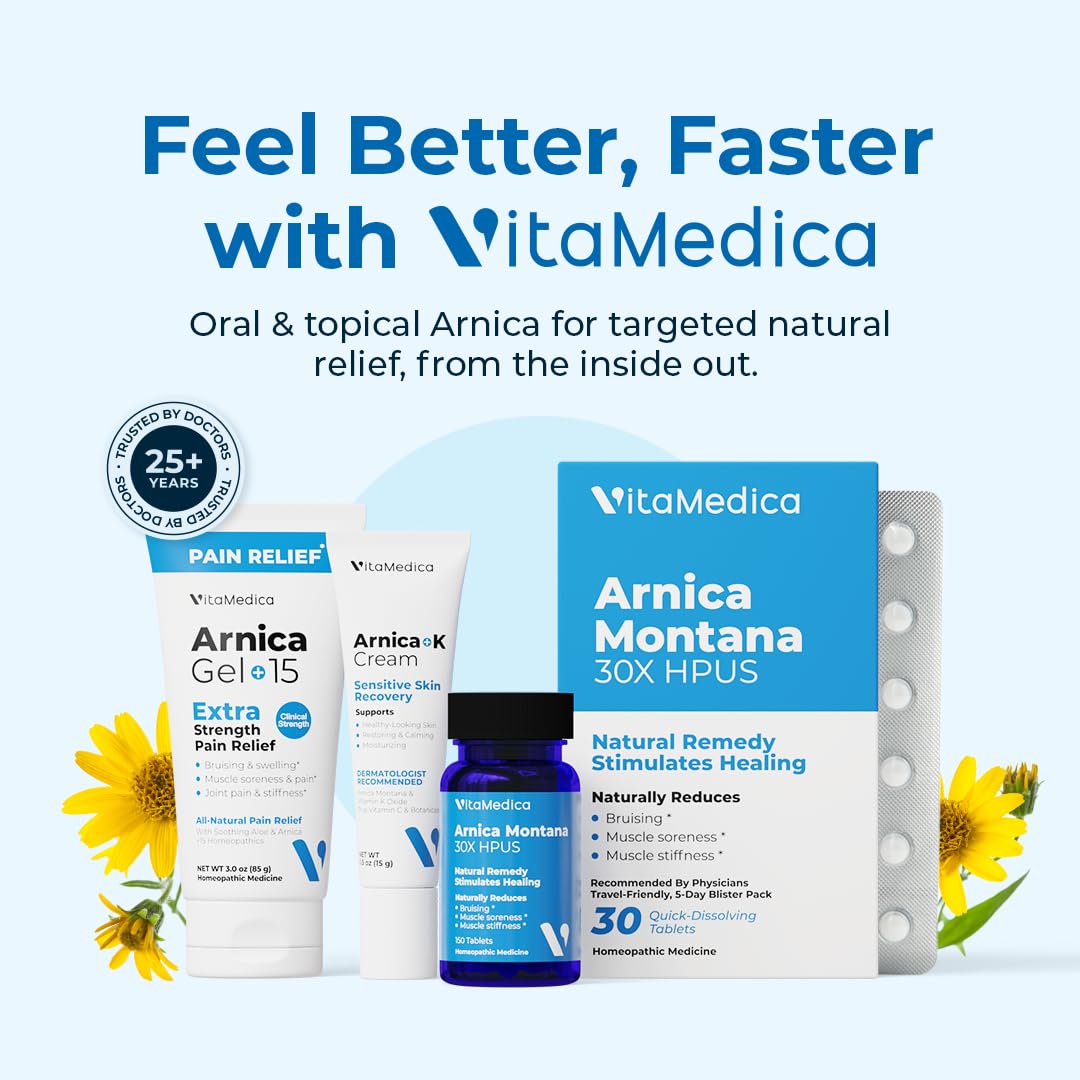 VitaMedica Arnica Cream - Arnica Montana + Vitamin K Oxide Bruise Cream - Sensitive Skin Formula