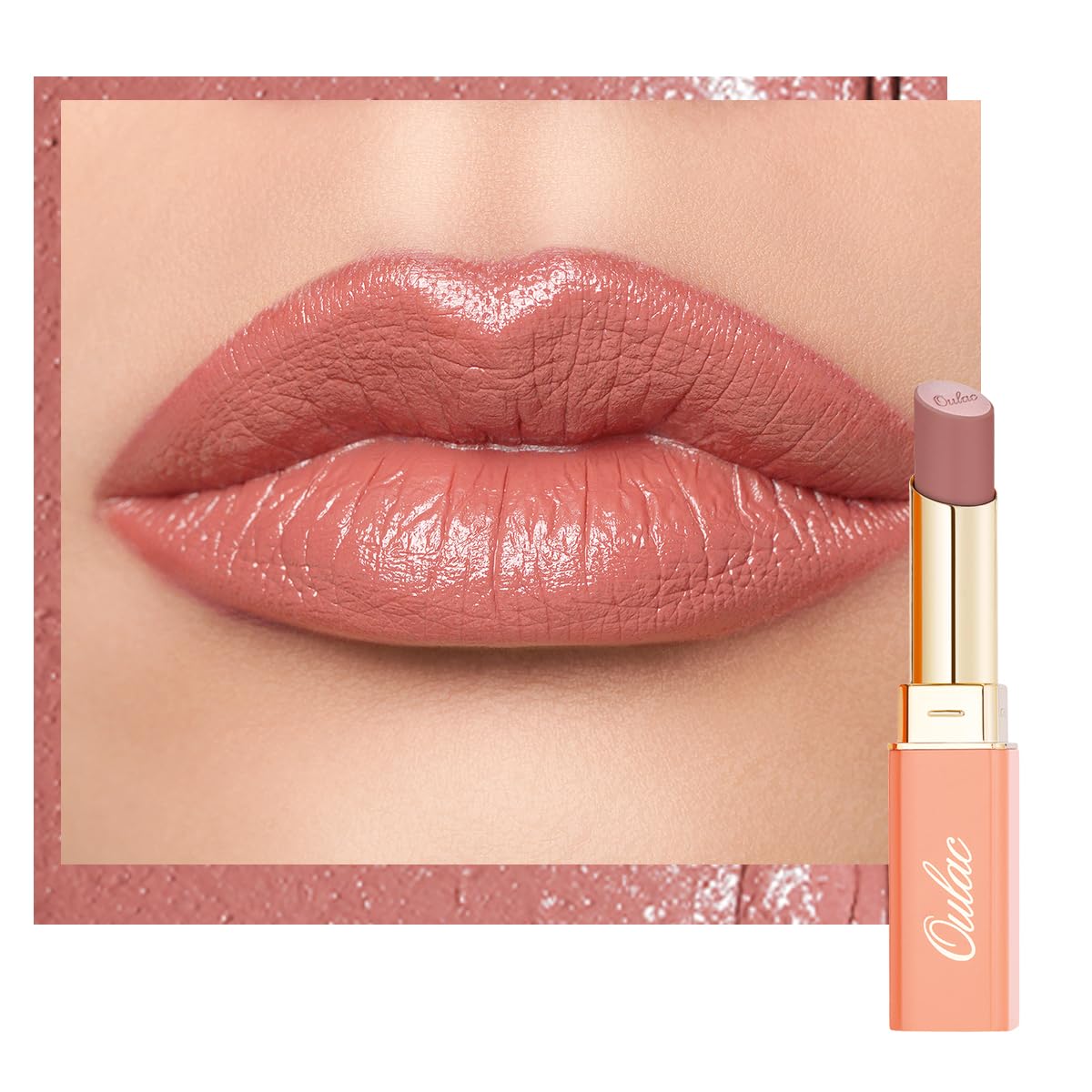 Oulac Pink Lipsticks for Women, Coral Nude Matte Lipstick, Full Coverage Lip Color, Satin Matte