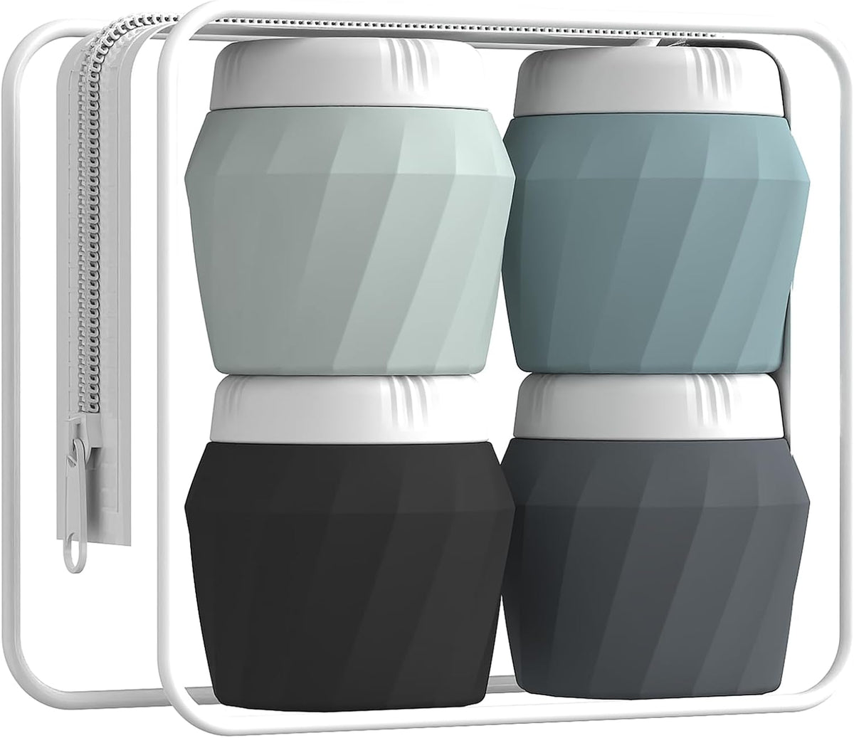 Travel Containers for Toiletries, Premium Silicone Cosmetic Cream Jars, TSA Approved Leak-Proof