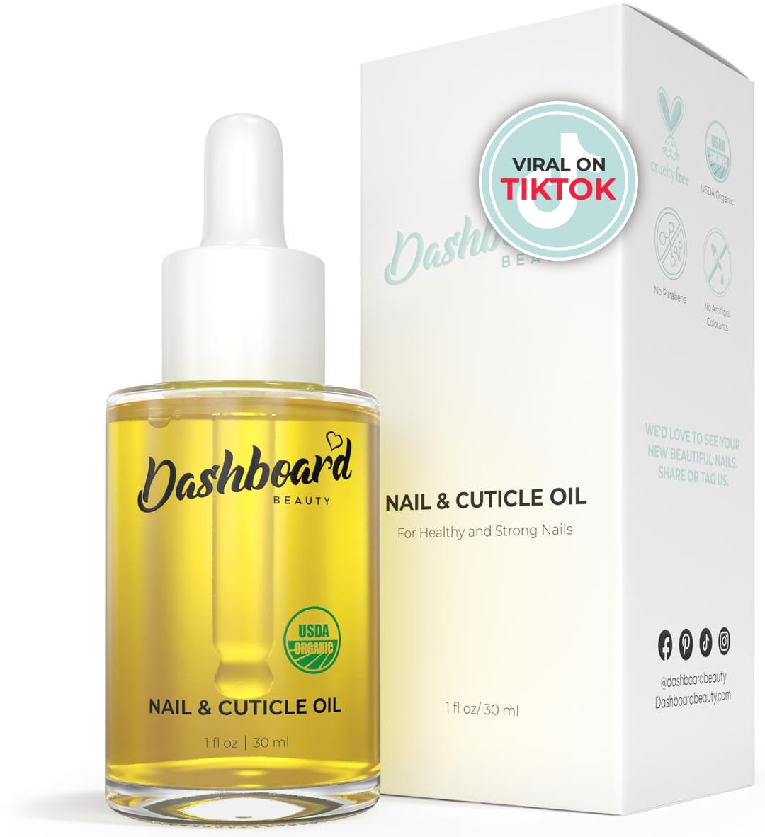 Dashboard Beauty Cuticle Nail Oil - Advanced Nail Moisturizer & Premium Nail Strengthener with