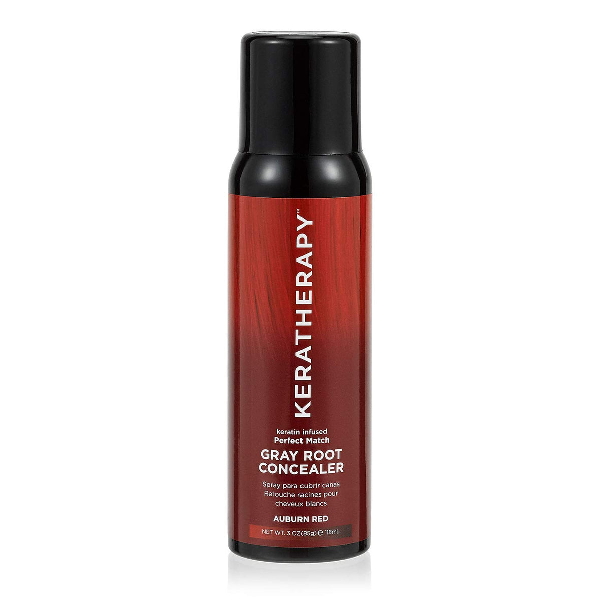 Keratherapy Keratin Infused Perfect Match Gray Root Concealer Spray, Auburn Red, 3 oz, 118 ml