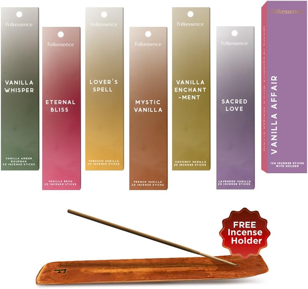 Folkulture Incense Sticks with Holder for Gift | Set of 6 (120 Fall Insence-Stick) | Organic Fall