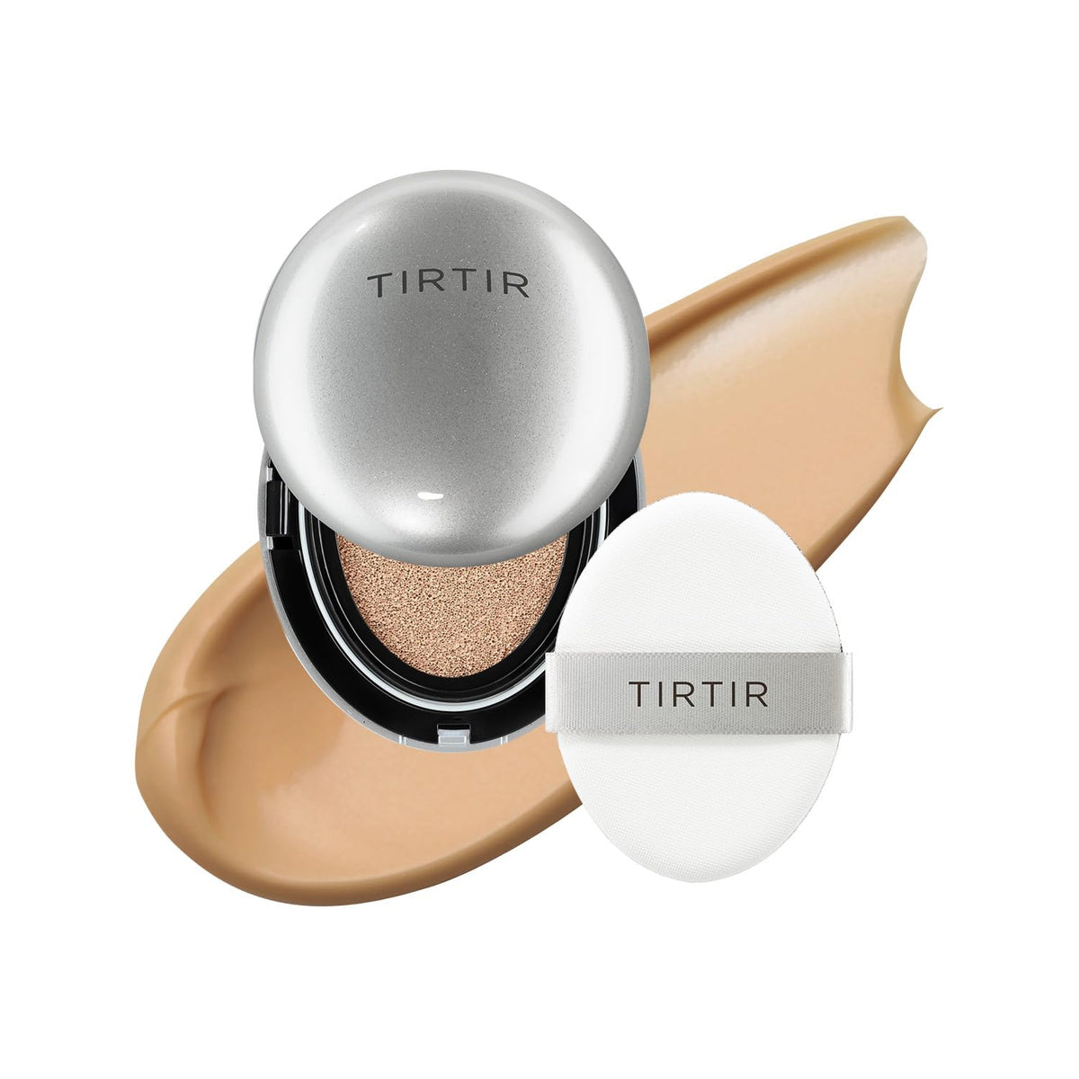 [*Mini Size*] TIRTIR Aura Glow Silver Cushion | Korean Cushion Foundation, (#33N Macchiato, 0.15 Fl