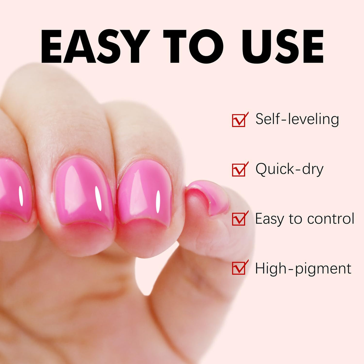 FZANEST Hot Pink Builder Rubber Base Gel, 5 in 1 Builder Gel For Nails Enhance Extension Repair