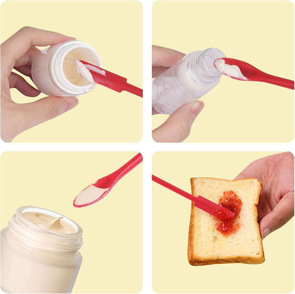 Mini Spatula Silicone Spatula Set - Cuttte 2pcs Small Makeup Scrapers for Cosmetics, Reusable