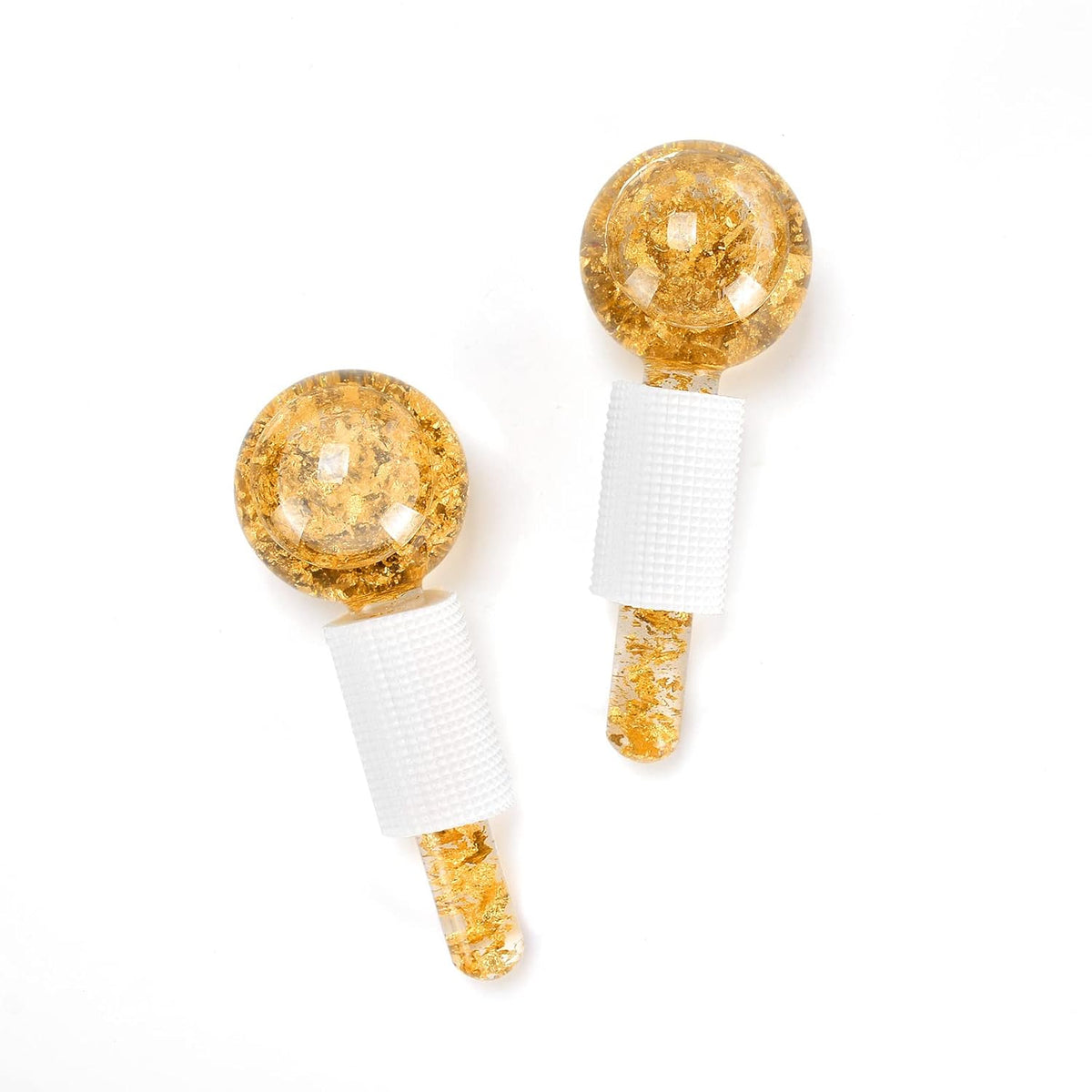 Ice Cryo Sticks Facial Globe with Golded Essence- 2PC Cooling Globes for Cold or Hot Skin