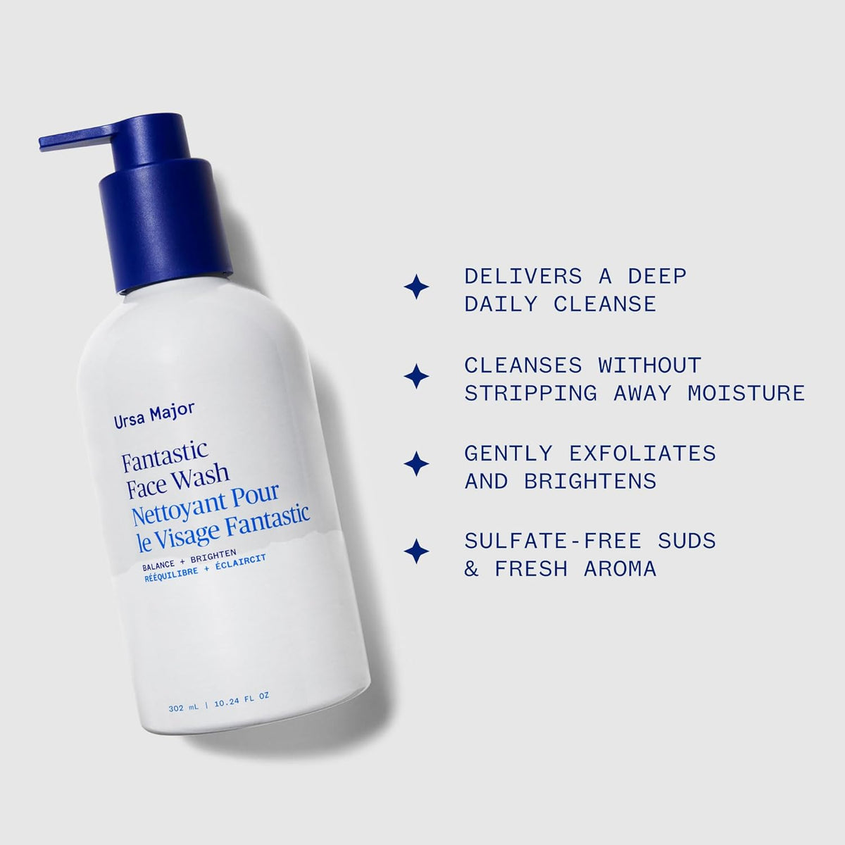 Ursa Major Fantastic Face Wash | Natural, Vegan & Cruelty Free | Daily Foaming Facial Cleanser for