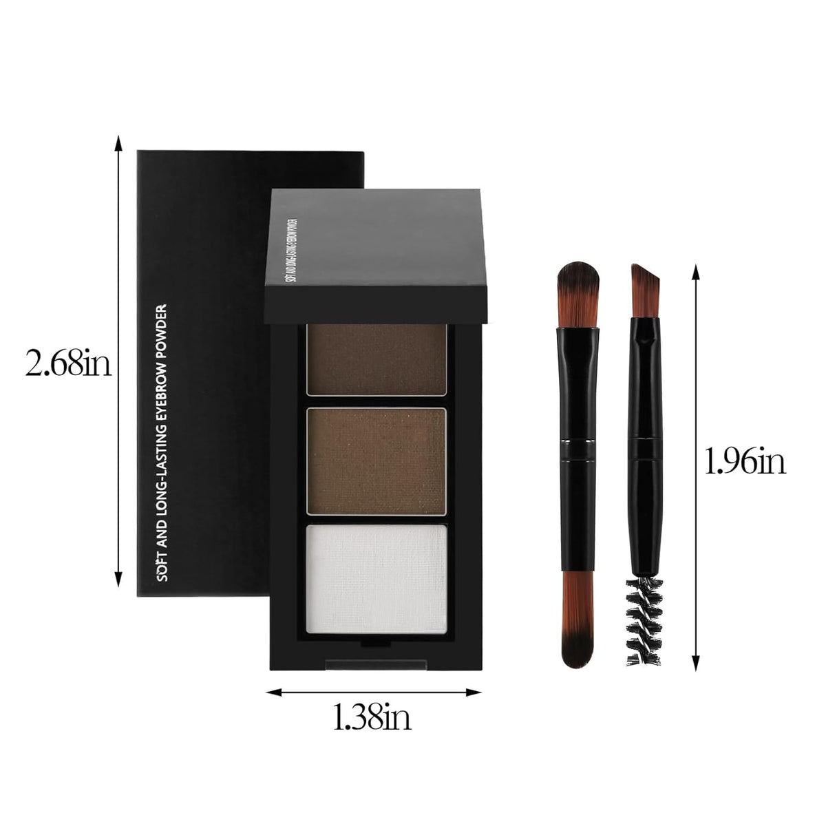 3 Colors Eyebrow Makeup Kit, Professional Brow Contour Palette, Waterproof Long-lasting Eyebrow
