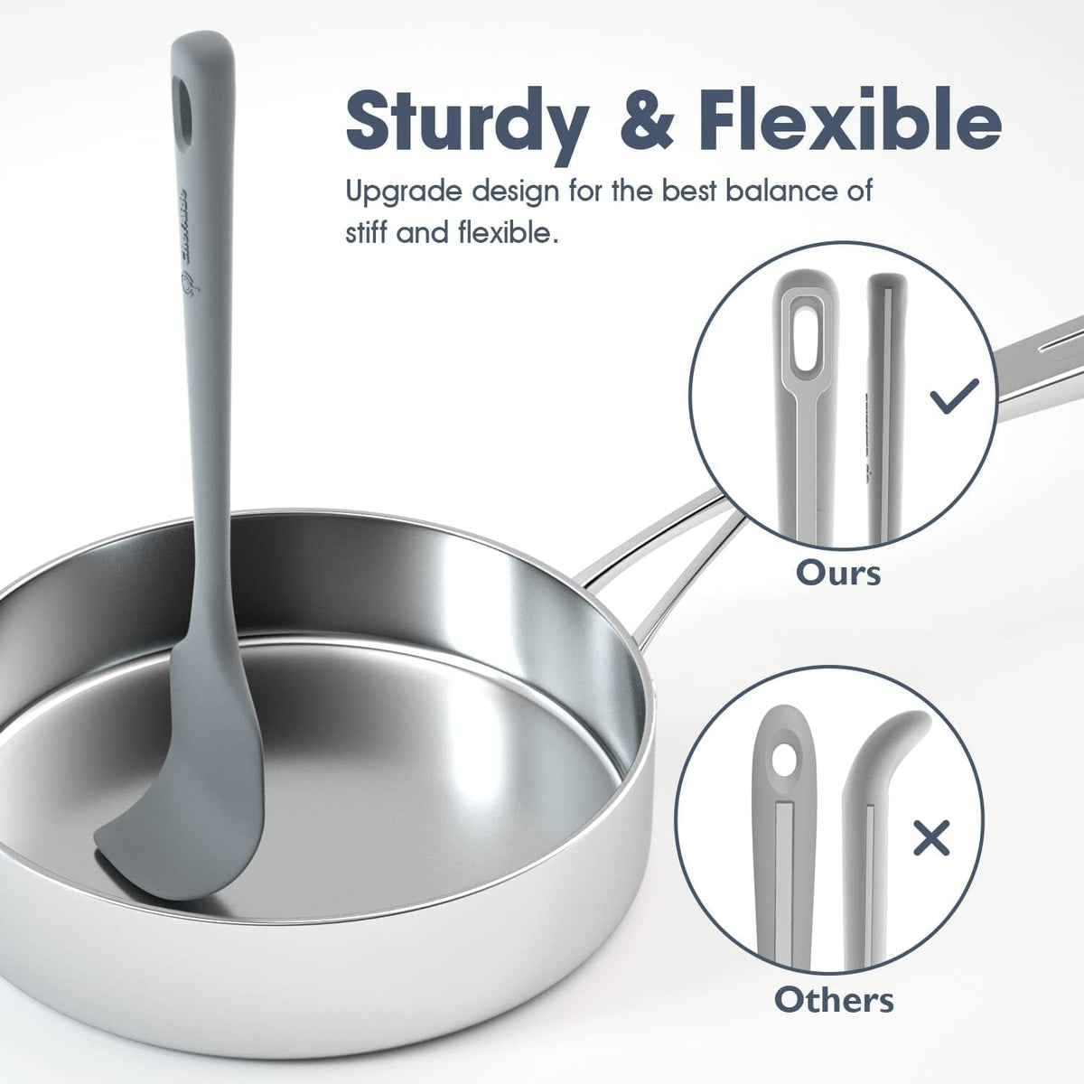 4 Pieces Silicone Spatula Set, Food Grade Rubber Spatula, Upgrade Strong Handle with Ergonomic