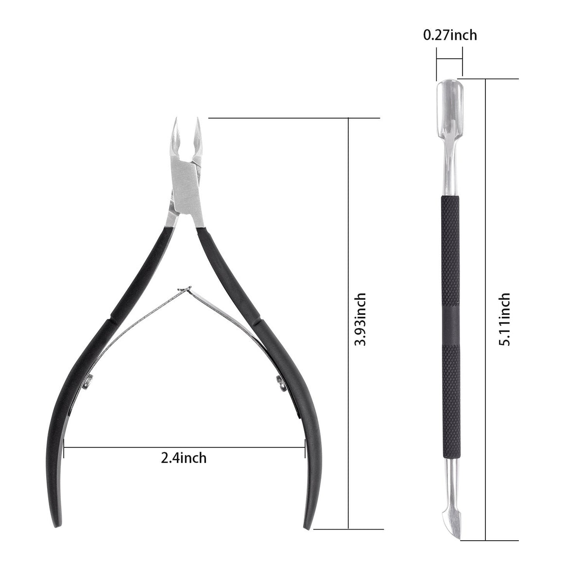 Ejiubas Cuticle Trimmer with Cuticle Pusher Cuticle Nipper Professional Grade Stainless Steel