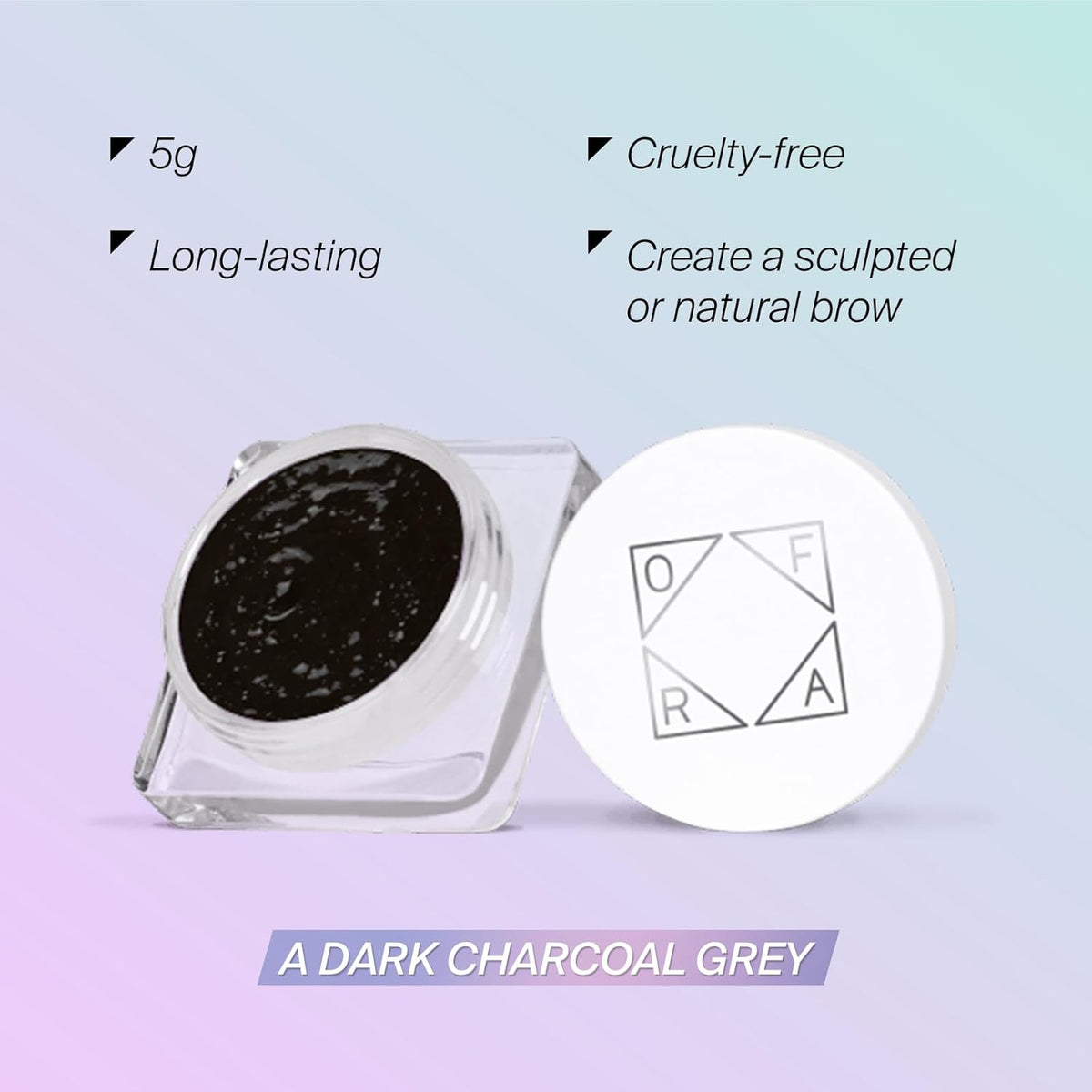 Ofra Eyebrow Gel - Dark Charcoal Gray - Semi-Permanent Brow Gel, and Waterproof Eyebrow Filler - 5g