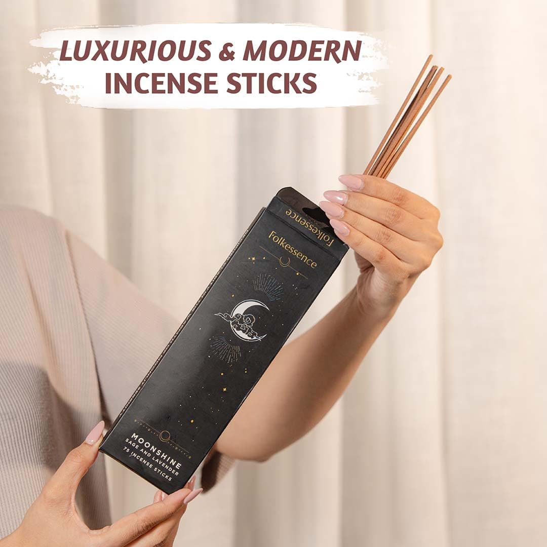 Folkulture Incense Sticks for Home | Pack of 75 (8") Insence-Sticks for Meditation with 45 Mins