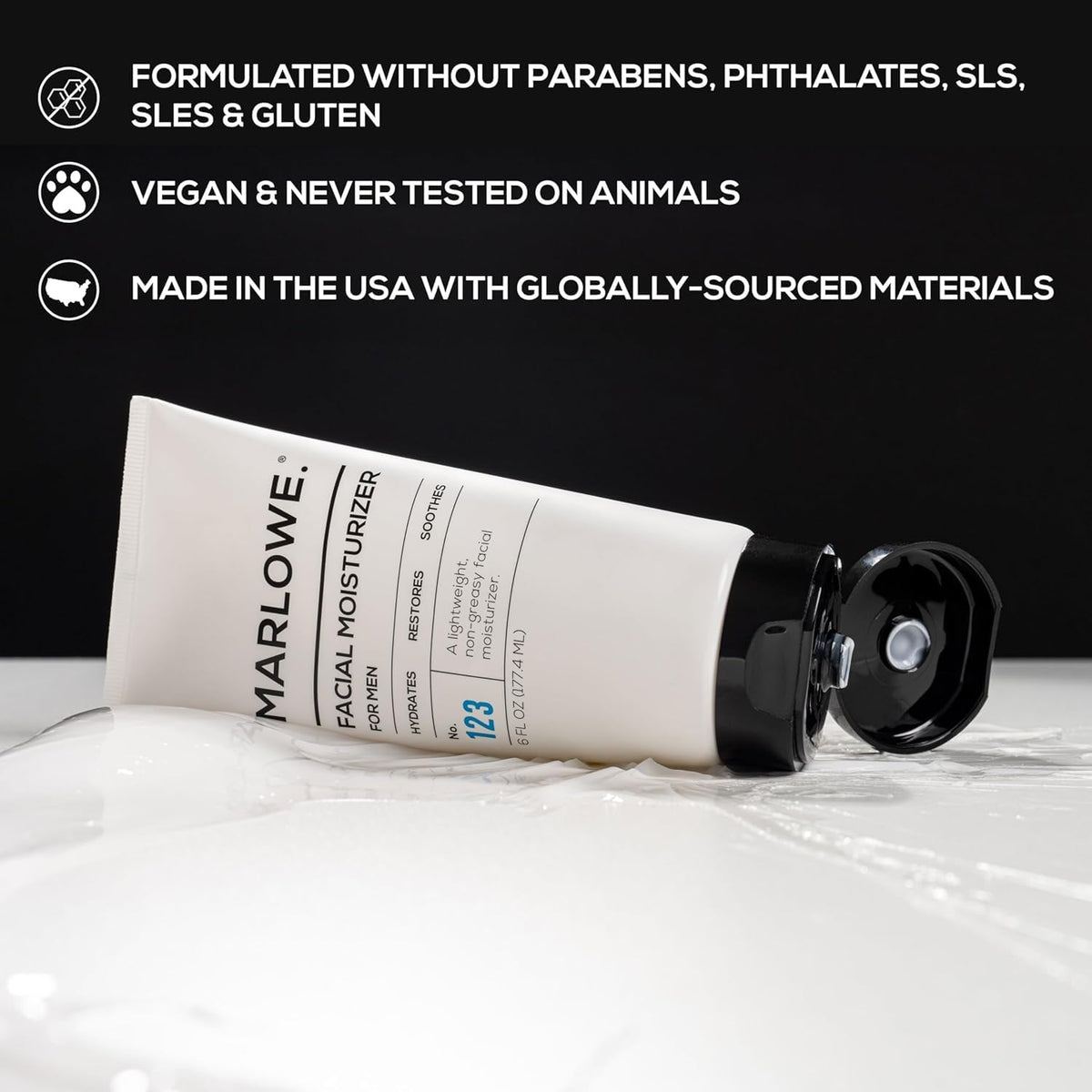 MARLOWE. Skin Care Set, No. 122 Facial Scrub 6 oz & No. 123 Facial Moisturizer 6 oz with Natural