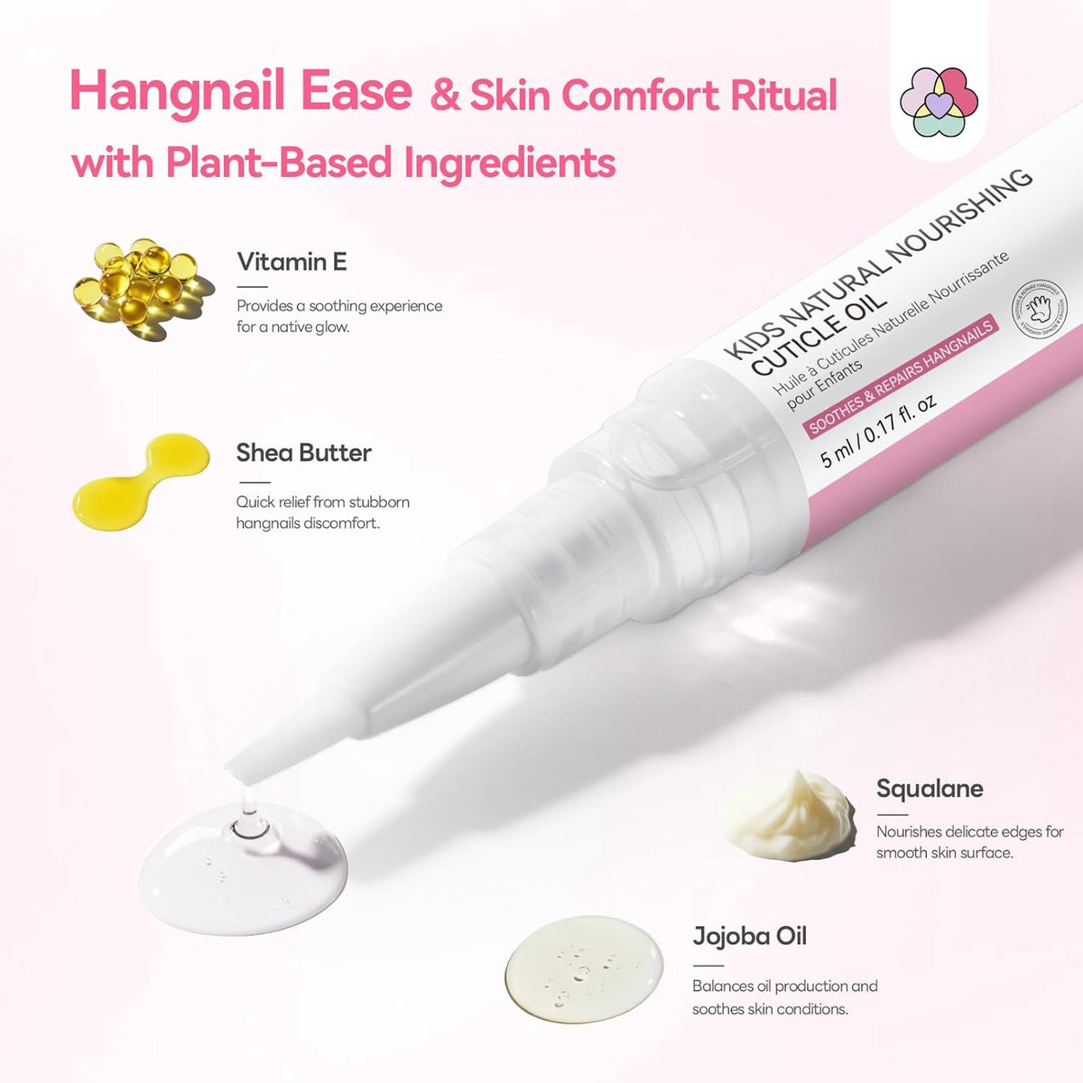 SAVILAND Cuticle Oil Pen for Kids: Plant-Based Nail Oil Pen 8-Hour Long-Lasting Nourishment 2-Hour