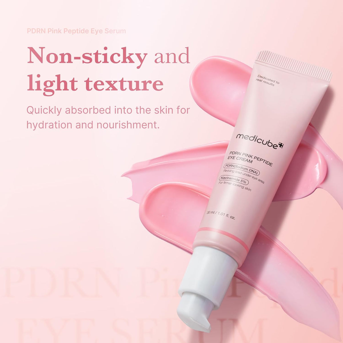 medicube Salmon DNA PDRN Pink Peptide Eye Serum with Niacinamide and 99% Purity Retinol for Fine