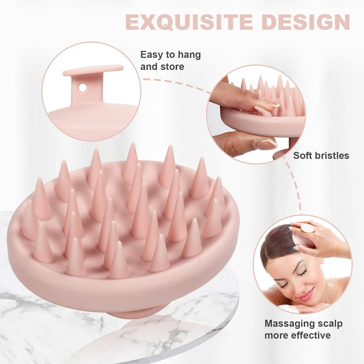 Silicone Scalp Massager, Scalp Scrubber for Hair Growth with Soft Bristles, Scalp Exfoliator Brush