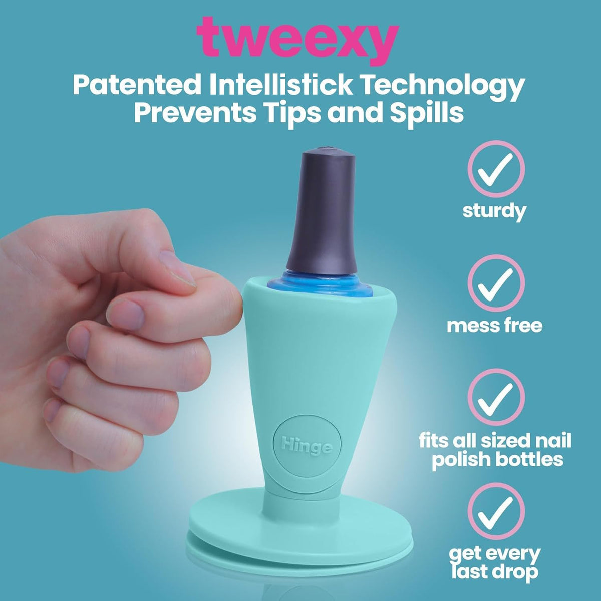 tweexy Hinge Untippable Nail Polish Bottle Holder | Anti-Spill Nail Polish Holder Stand, Tilted