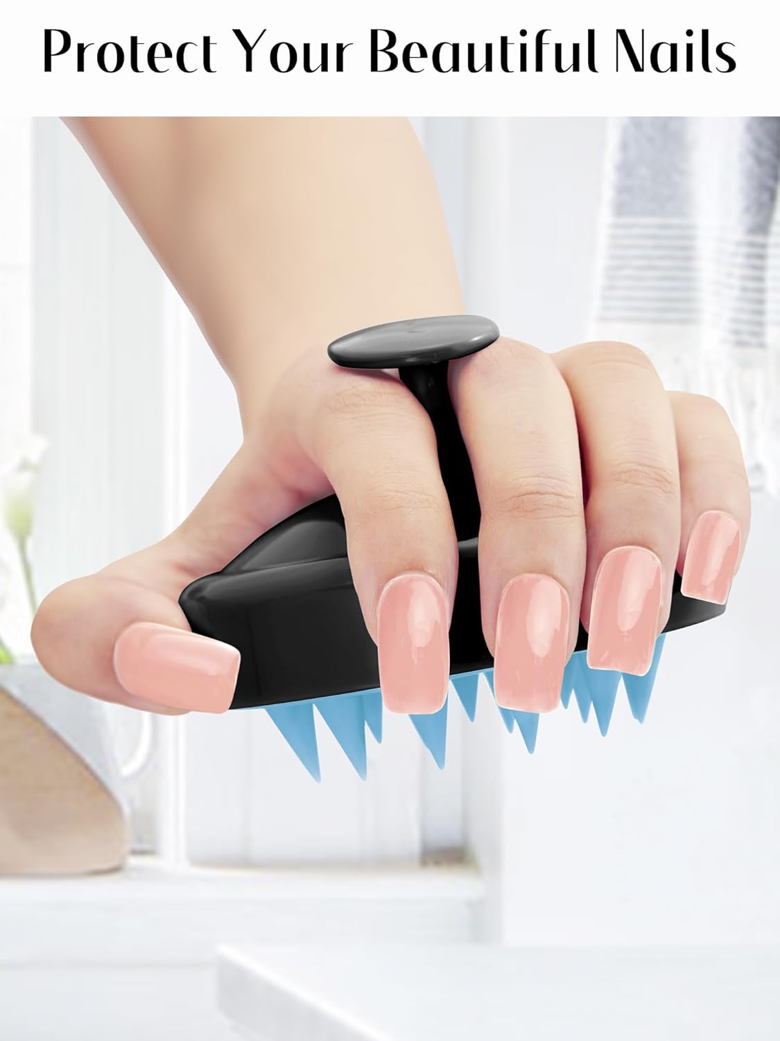HEETA Shampoo Scalp Brush Massager Hair Growth, Scalp Scrubber with Soft Silicone Bristles for Hair