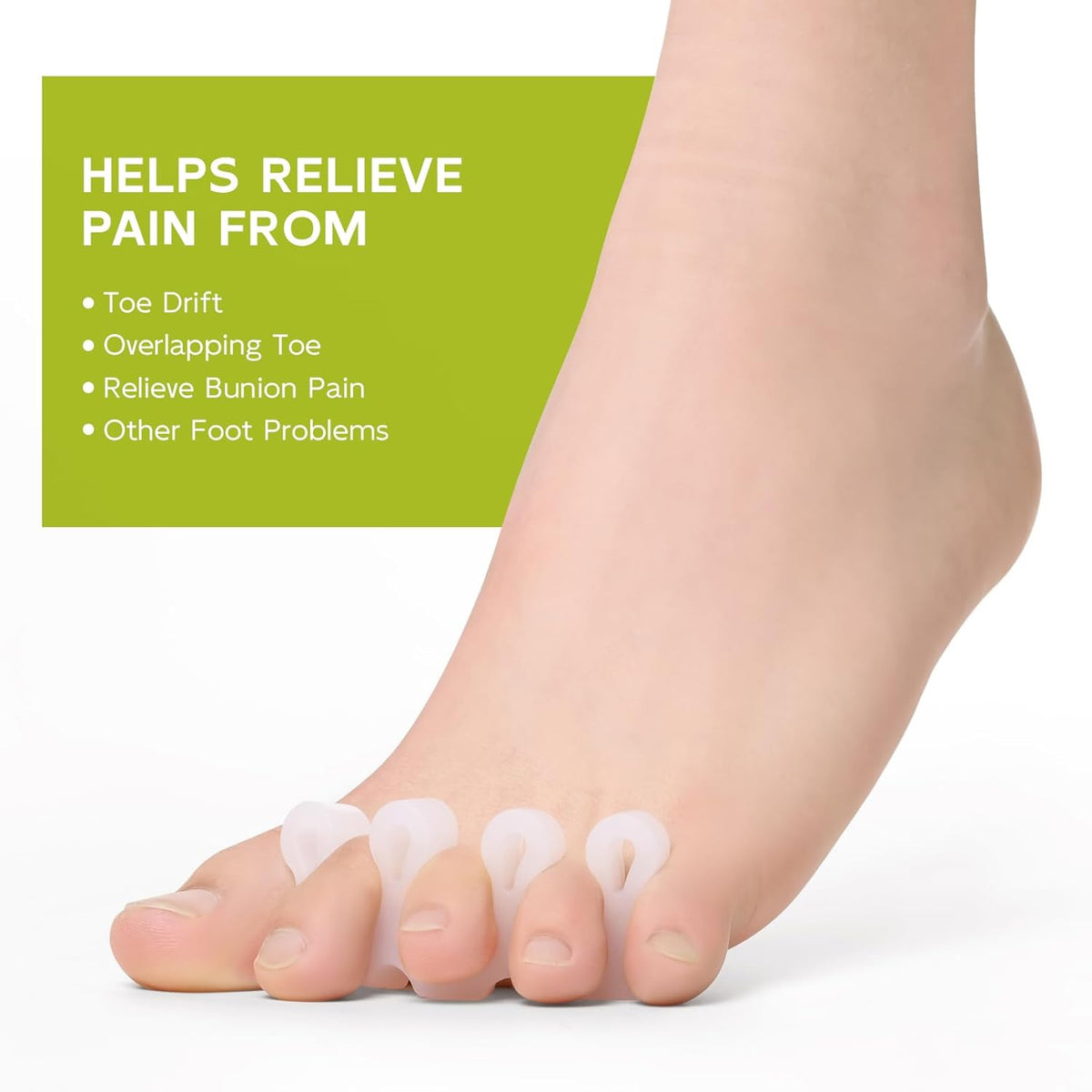 Bukihome Upgraded Gel Toe Separator - Pedicure Toe Spacers for Separating Toenails or Nails - Toe