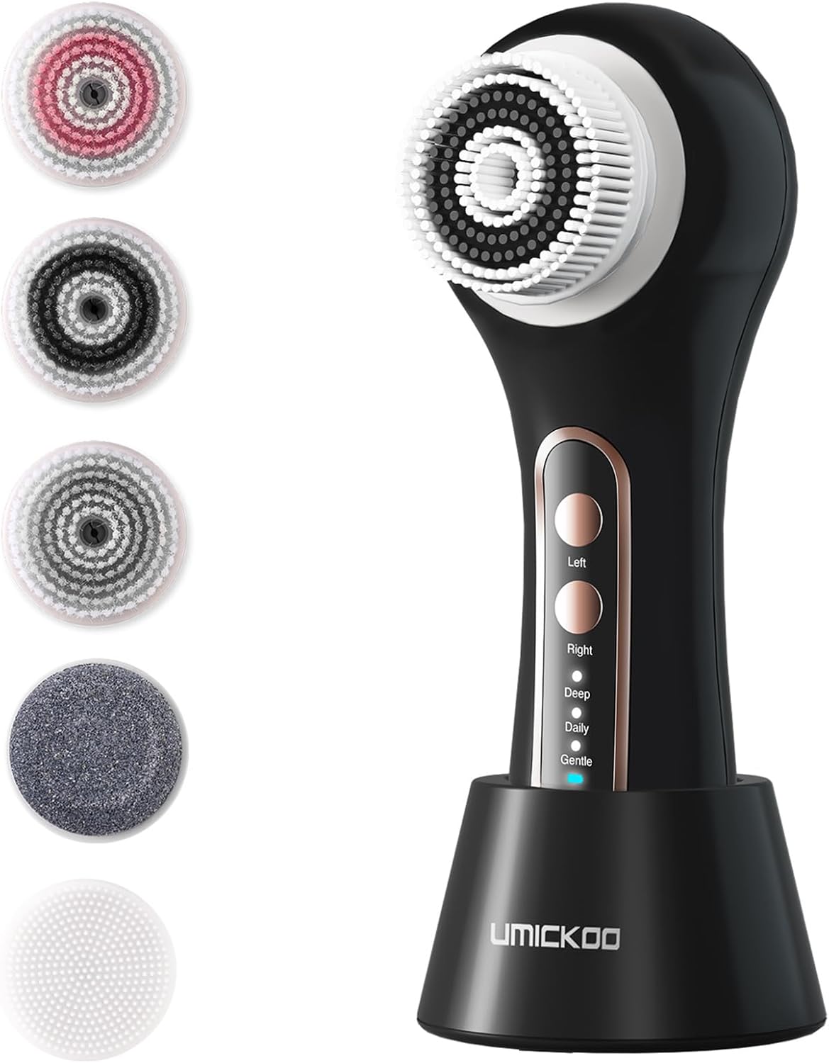 Face Scrubber Exfoliator, Rechargeable Facial Cleansing Brush with 5 Brush Heads, Deep Cleaning for
