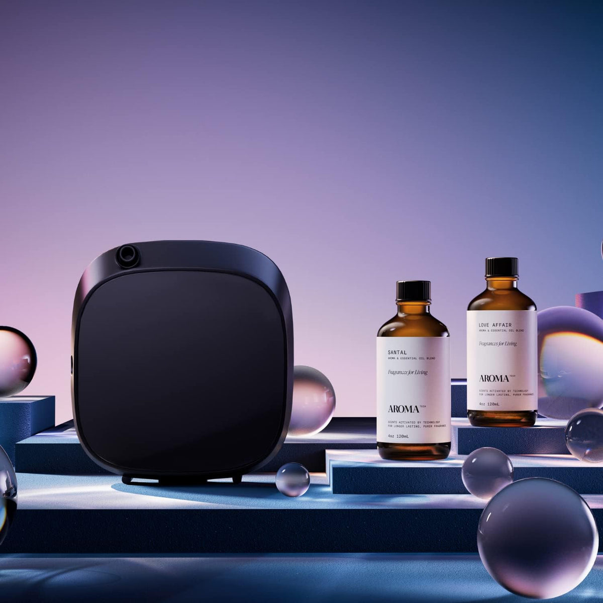 AromaTech Santal & Love Affair Set | Aroma Diffuser Essential Oils Blend of Santal Cardamom