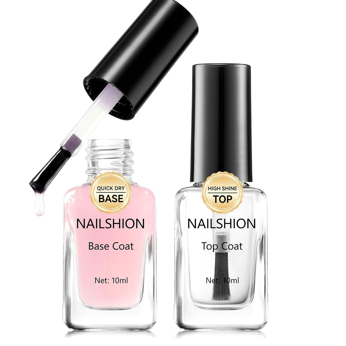 Clear Pink Base Top Coat Clear Nail Polish, Sheer Pink Base Ridge Filler Strengthening Anti Chip