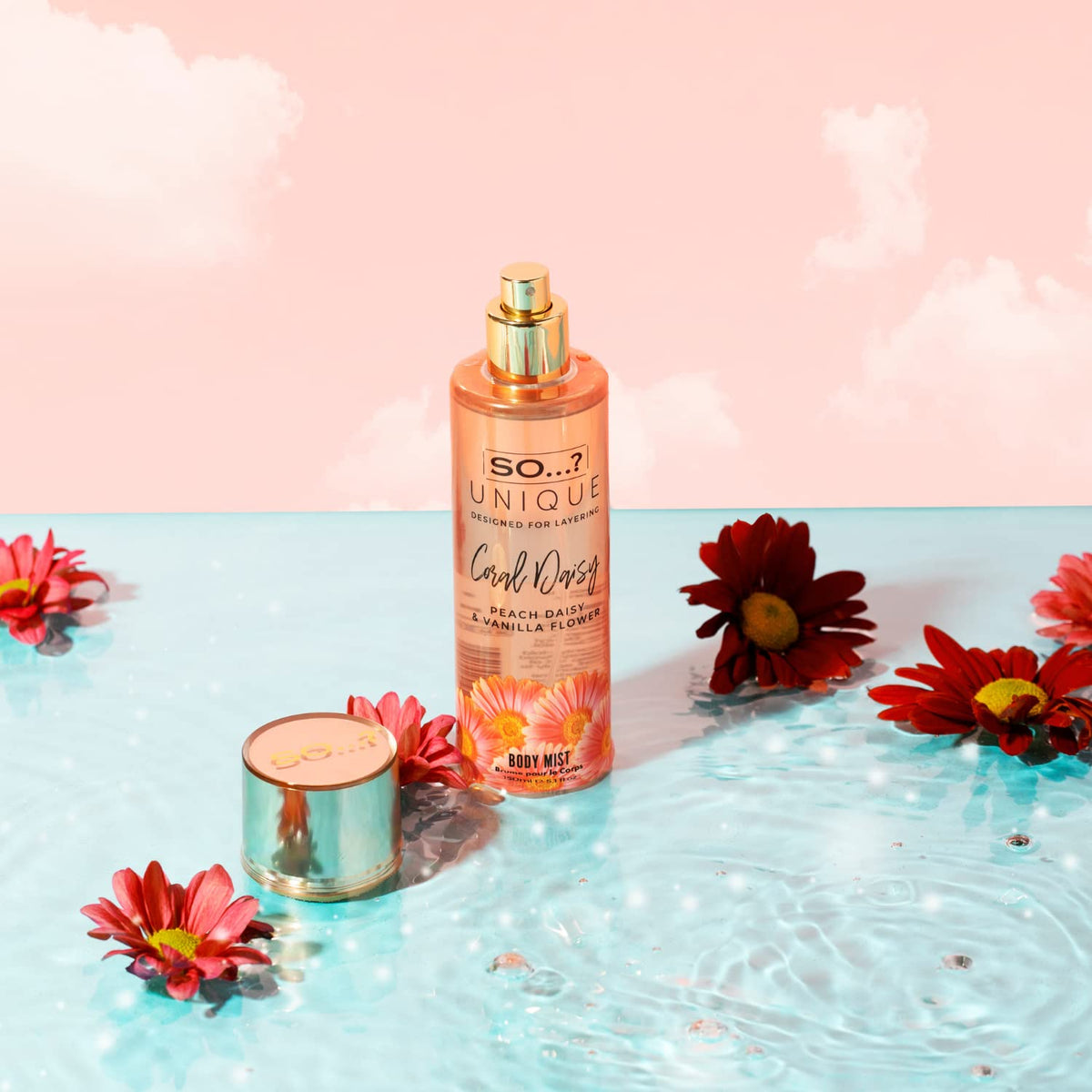 So…?...? Unique Coral Daisy Body Mist - Perfume for Women - Gourmand Fruity Vanilla Perfume - Gifts