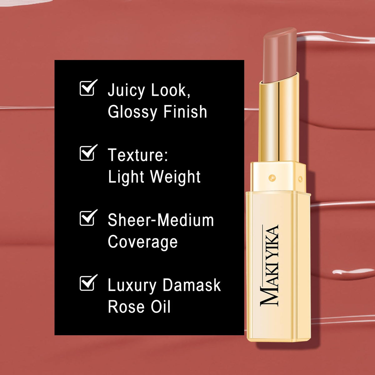MAKI YIKA Moisture Nude Lipstick for Women Hydrate Lip Balm for Dry Cracked Lips Weightless Glossy