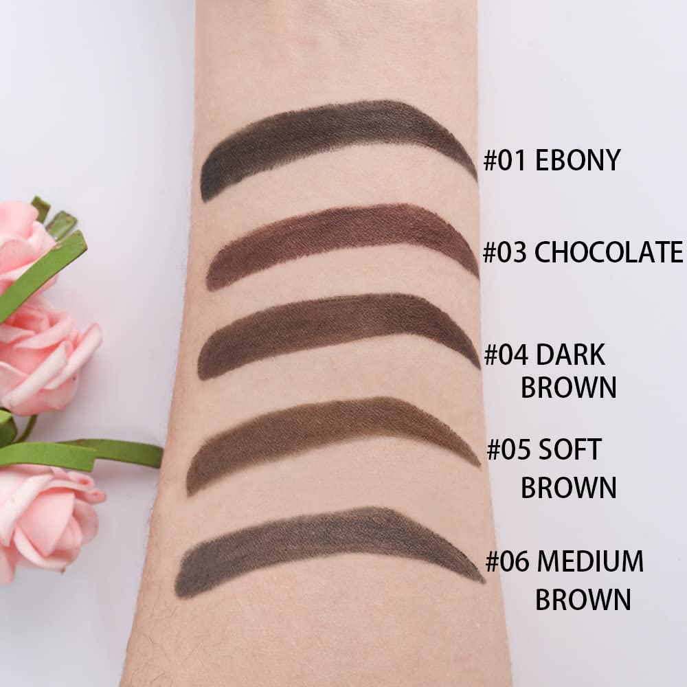 Medium Brown Eyebrow Powder Pomade Gel Shaper Makeup Kit with Dual-ended Brush, Eyebrow Stencil Kit