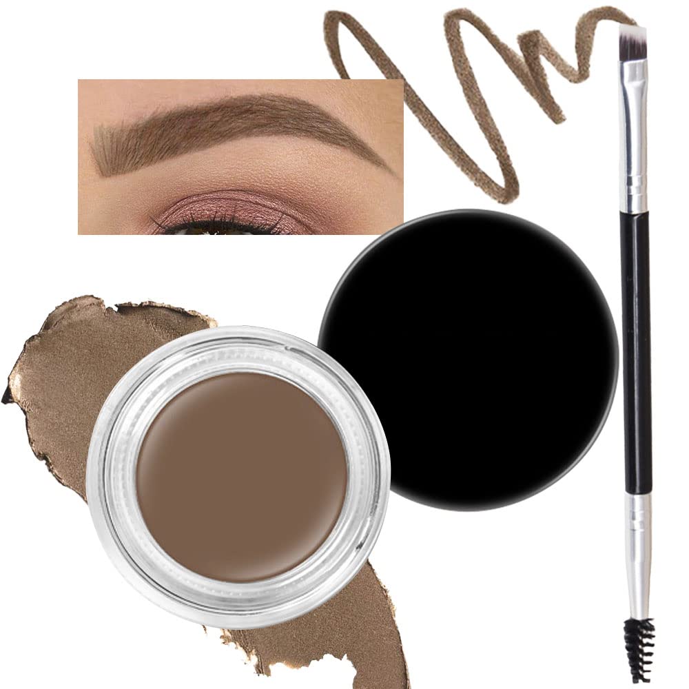 evpct Taupe Eyebrow Powder Pomade Gel Shaper Makeup Kit with Dual-ended Brush, Eyebrow Stencil Kit