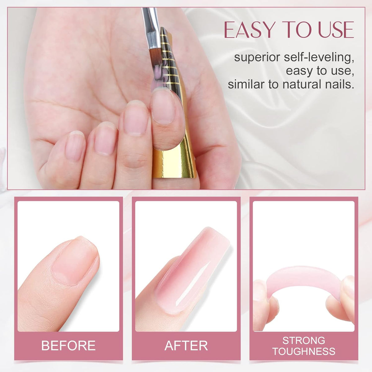 SAVILAND 100 G Builder Nail Gel - 3.5 oz Light Pink Hard Gel for Extension Nail Art Manicure