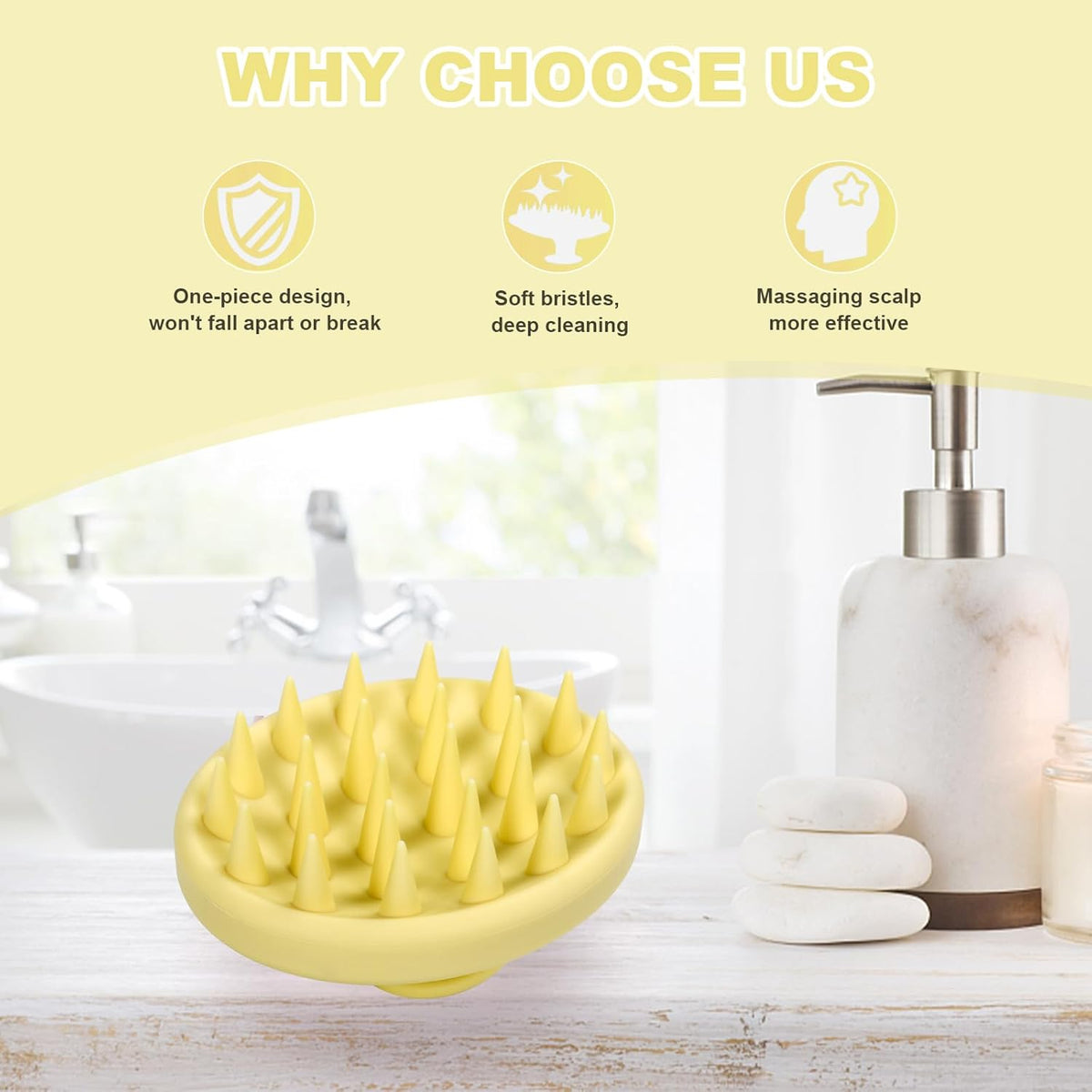 Silicone Scalp Massager, Scalp Scrubber for Hair Growth with Soft Bristles, Scalp Exfoliator Brush
