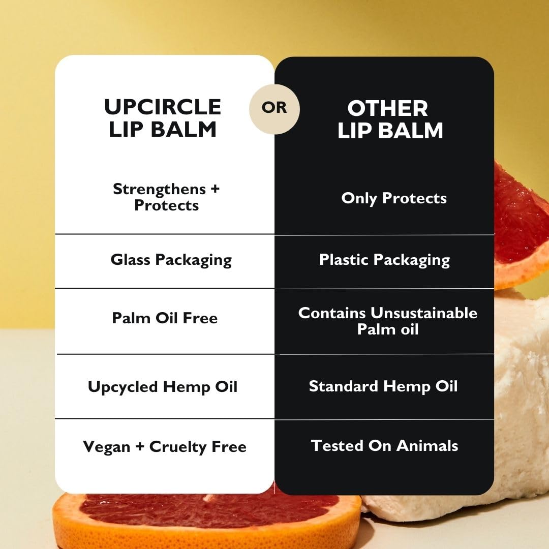 UpCircle Lip Balm with Hemp Seed Oil + Shea Butter 15ml – Hydrating + Plumping – Rosehip +