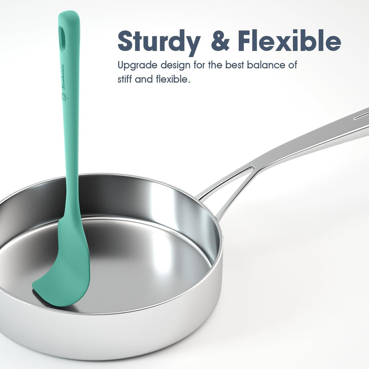 5 Pieces Silicone Spatula Set, Food Grade Rubber Spatula, Upgrade Strong Handle with Ergonomic