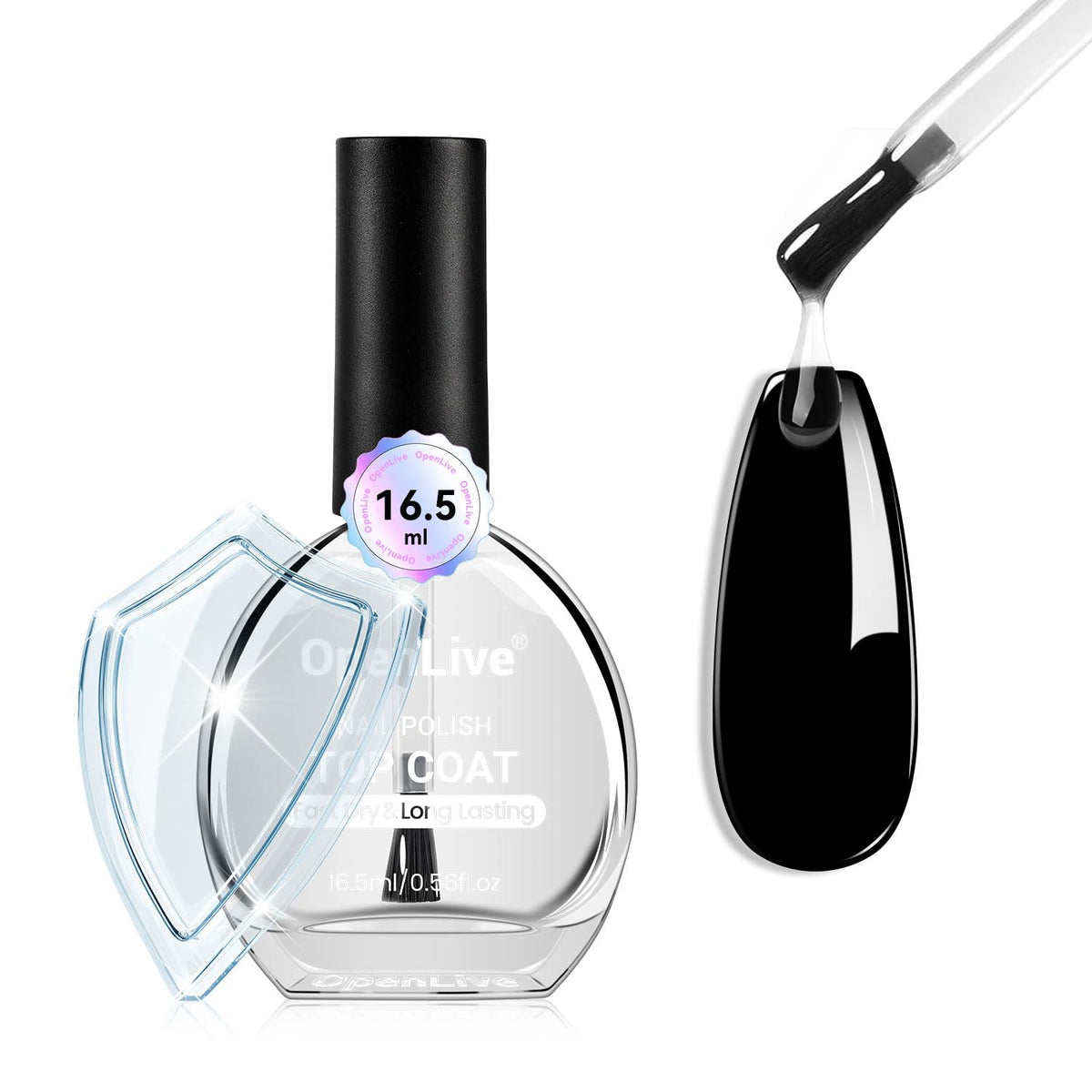 16.5ml Top Coat Clear Nail Polish, Quick Dry High Gloss Shine Large Volume Top Coat, Long Wear and
