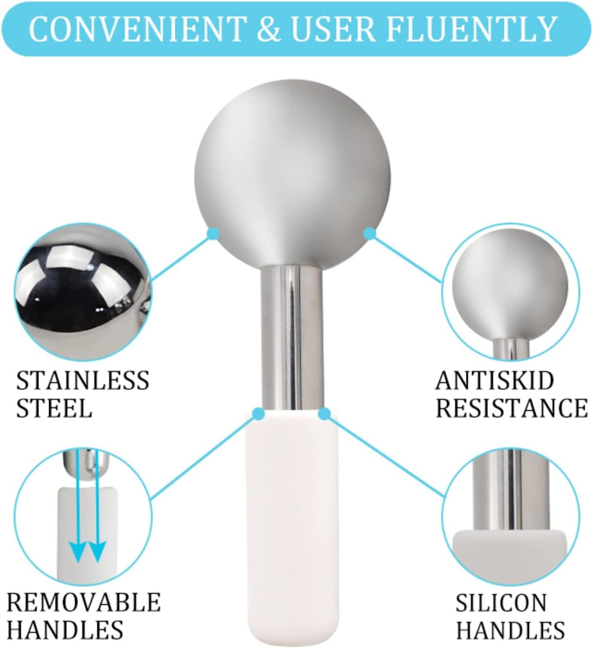 Globes for Facials, Cooling Roller for Face, Cryo Sticks Massager for Face Neck & Eyes, Cold Roller